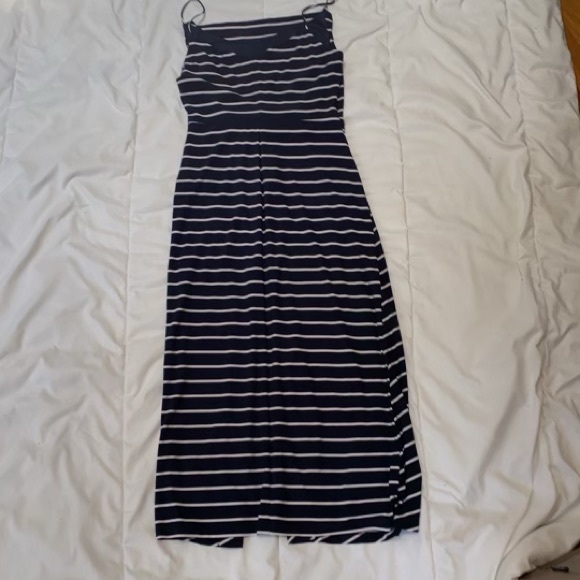 Ralph Lauren Navy and White Stripped Dress - Picture 2 of 3